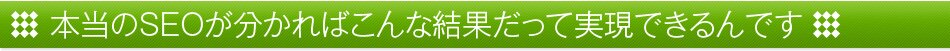 本当のSEOが分かればこんな結果だって実現できるんです
